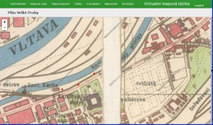 Přibližné místo - kaple č.1 až 4 podklad - Grguričova mapa Velké Prahy (1935) - okolí Invalidovna