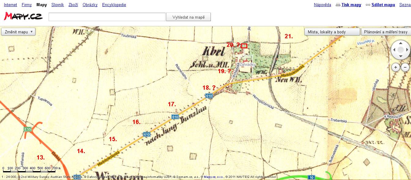 kaple_Kbely historická mapa - 13 až 18_číslování